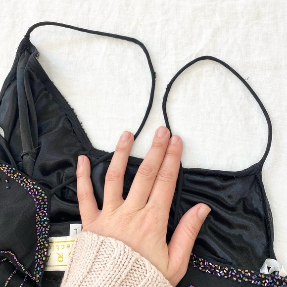 Jora Collection Silk Beaded Spaghetti Strap Formal Dress - Picture 13 of 16